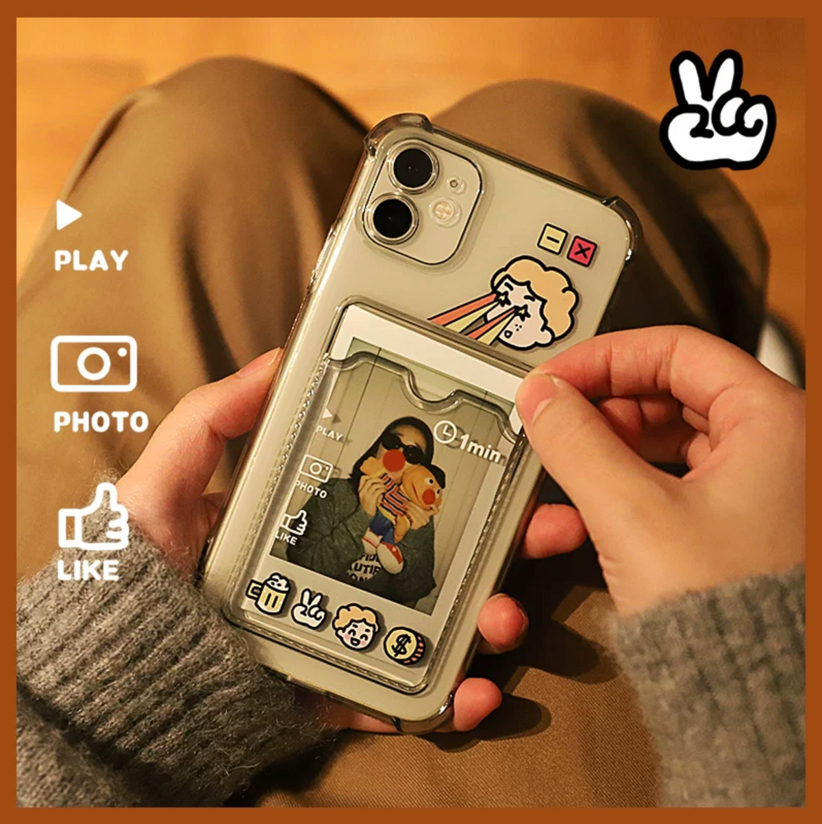 Eye Contact iPhone Case (Polaroid Photo) – detail view