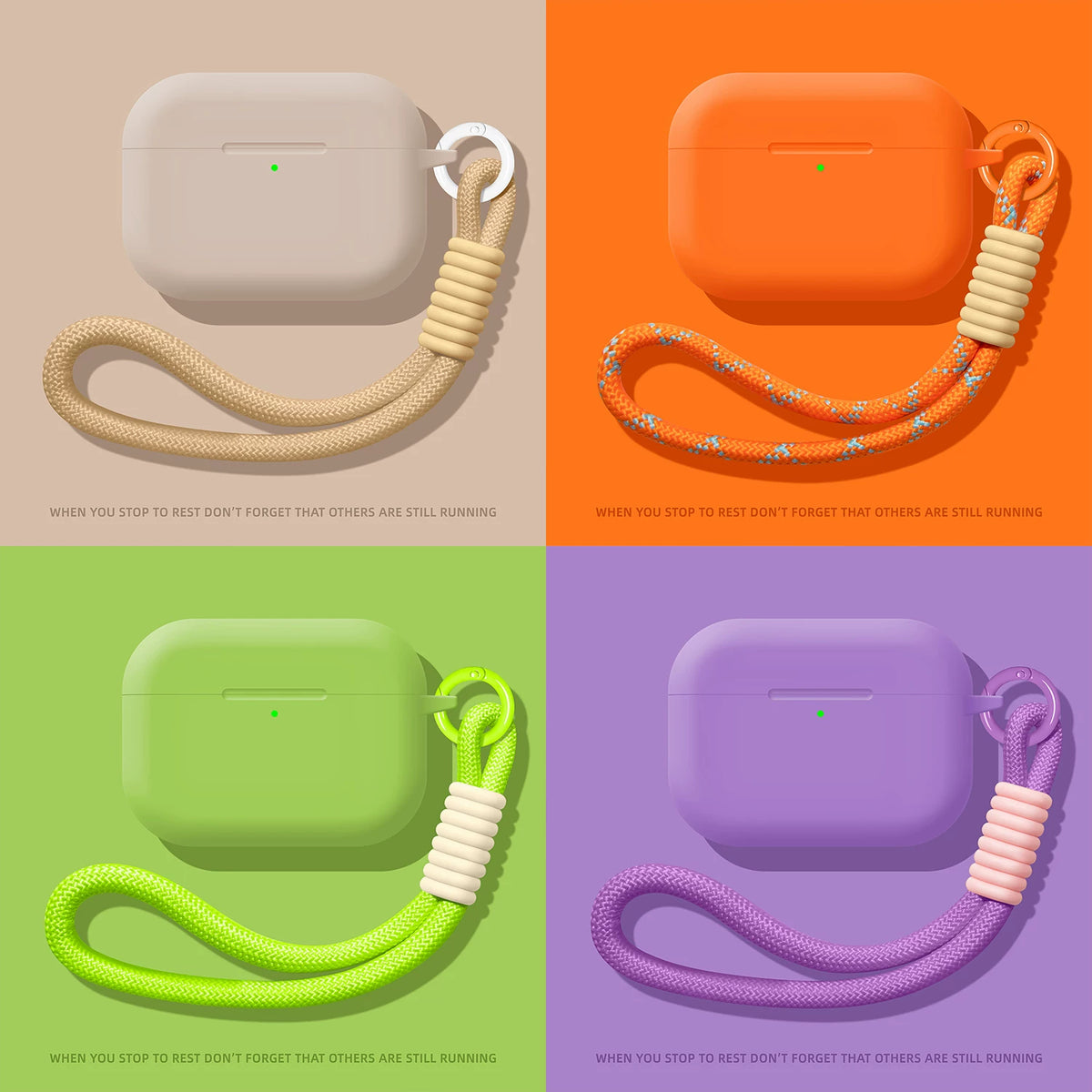 Liquid Silicone AirPods Case with Strap – detail view