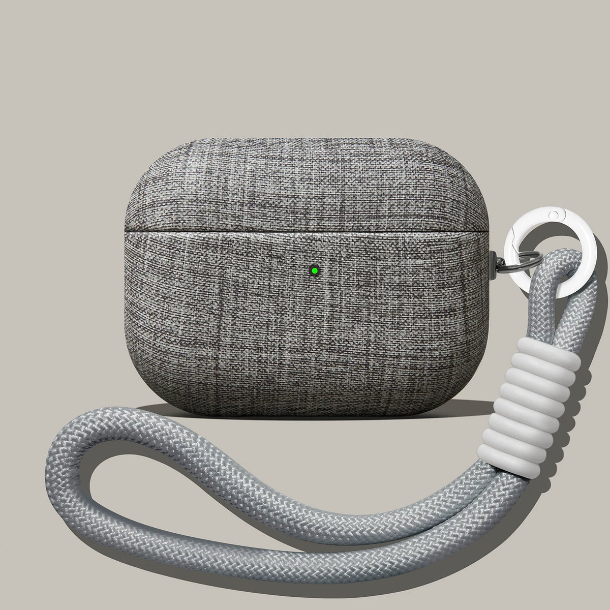 Linen AirPods Case – Grey – Lanyard