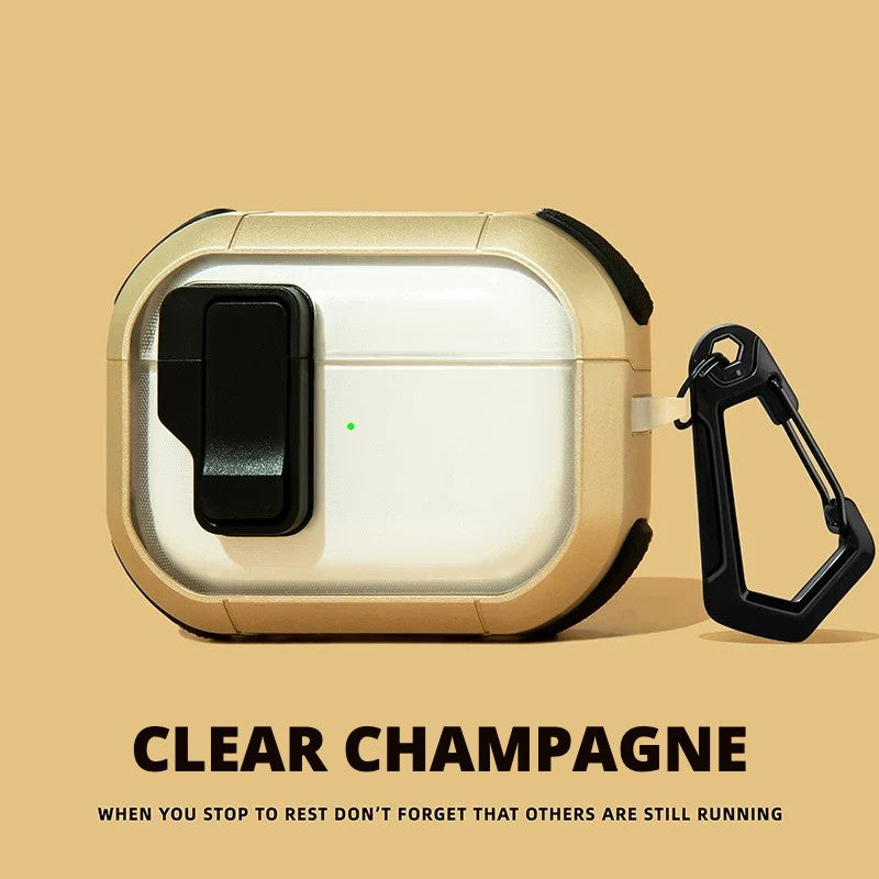 Auto Pop-Up Rugged AirPods Case – Clear Champagne