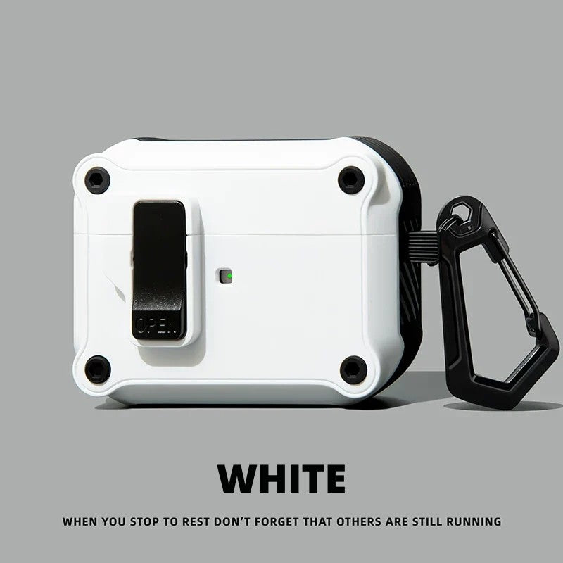 Auto Pop-Up Rugged AirPods Case – White