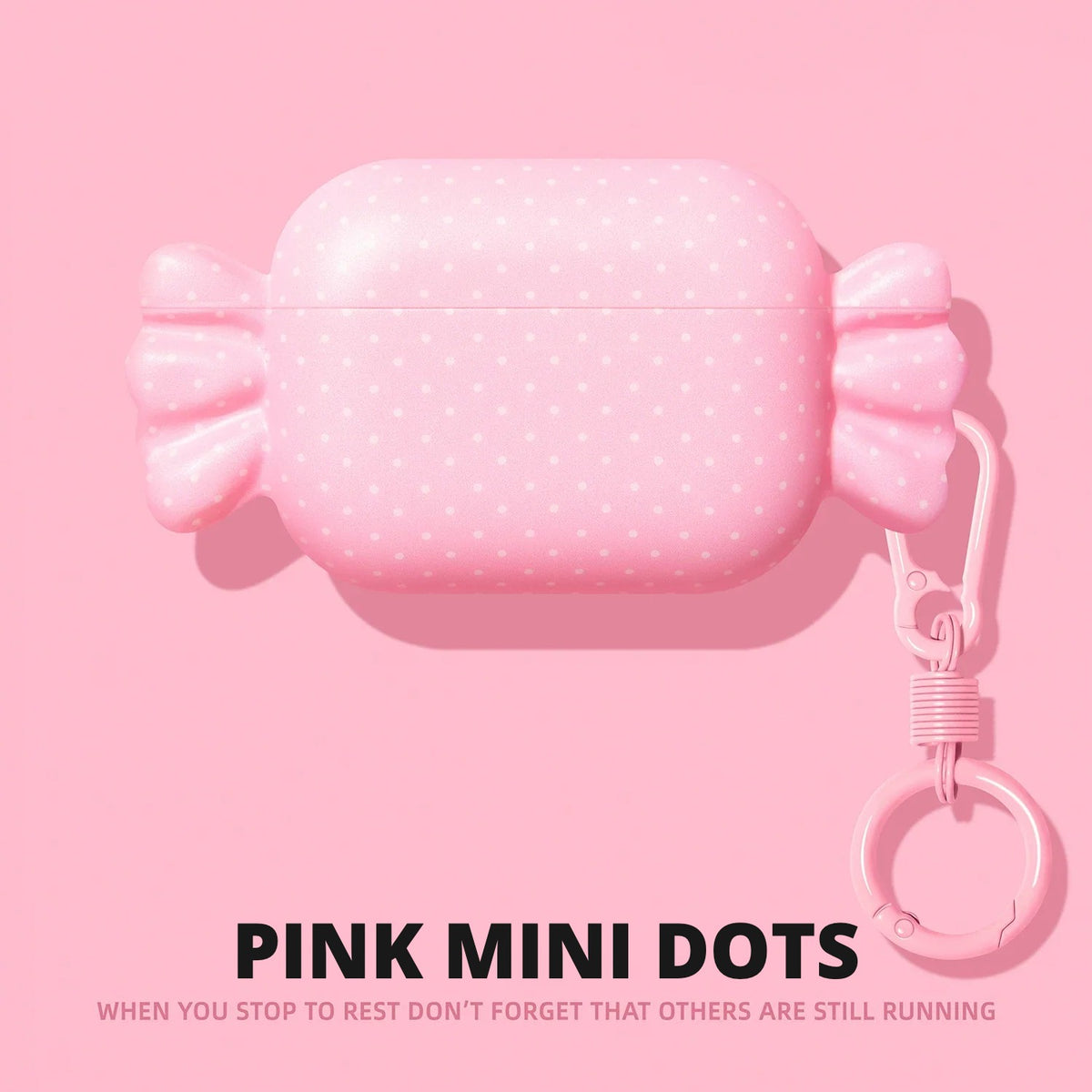 Candy Wrapper AirPods Case – Pink Mini Dots – Ring
