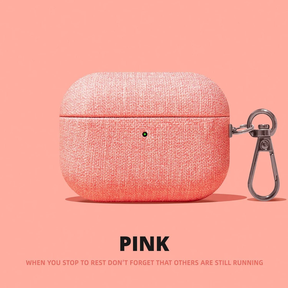 Canvas Fabric AirPods Case – Pink