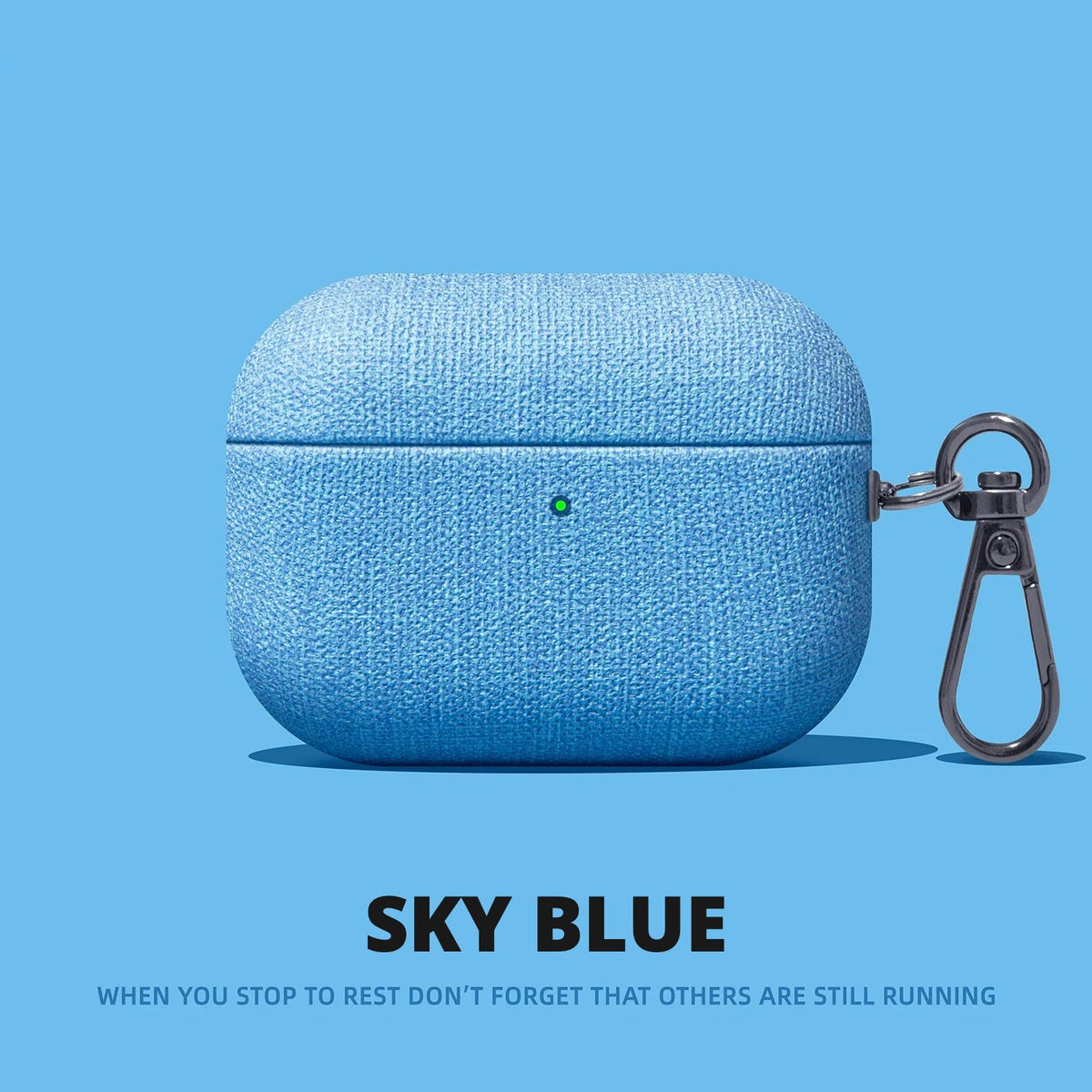 Canvas Fabric AirPods Case – Sky Blue