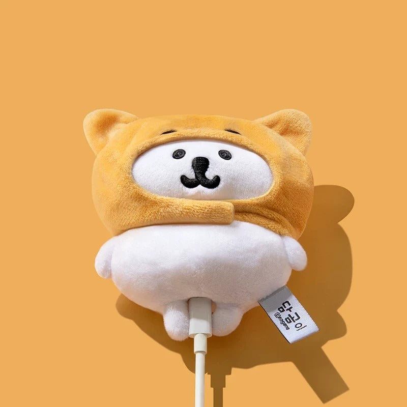 Hooded Bear Plush AirPods Case – detail view