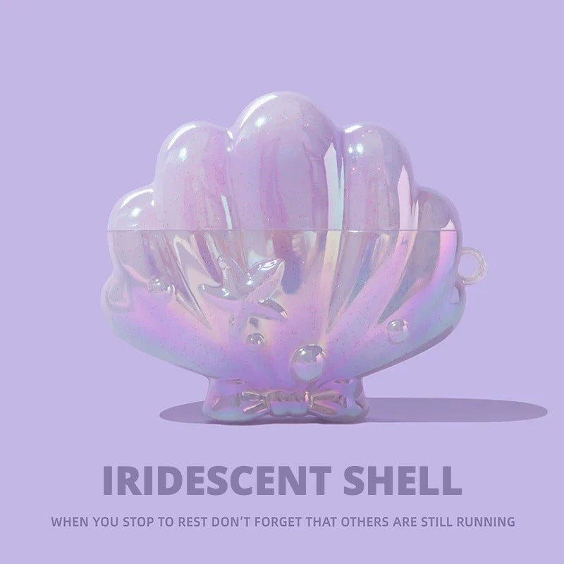 Iridescent Shell AirPods Case – detail view