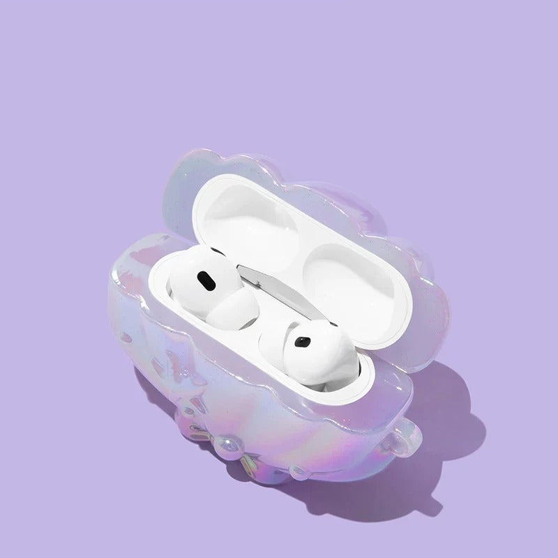 Iridescent Shell AirPods Case – detail view