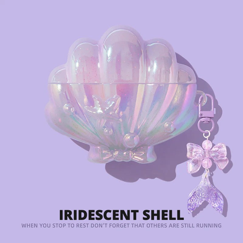Iridescent Shell AirPods Case – Matching Charm