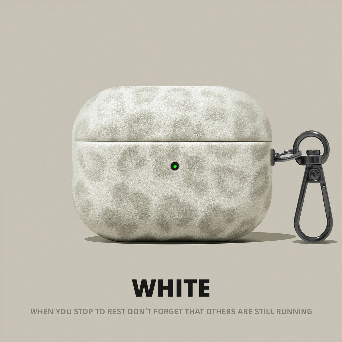 Leopard Print AirPods Case – White