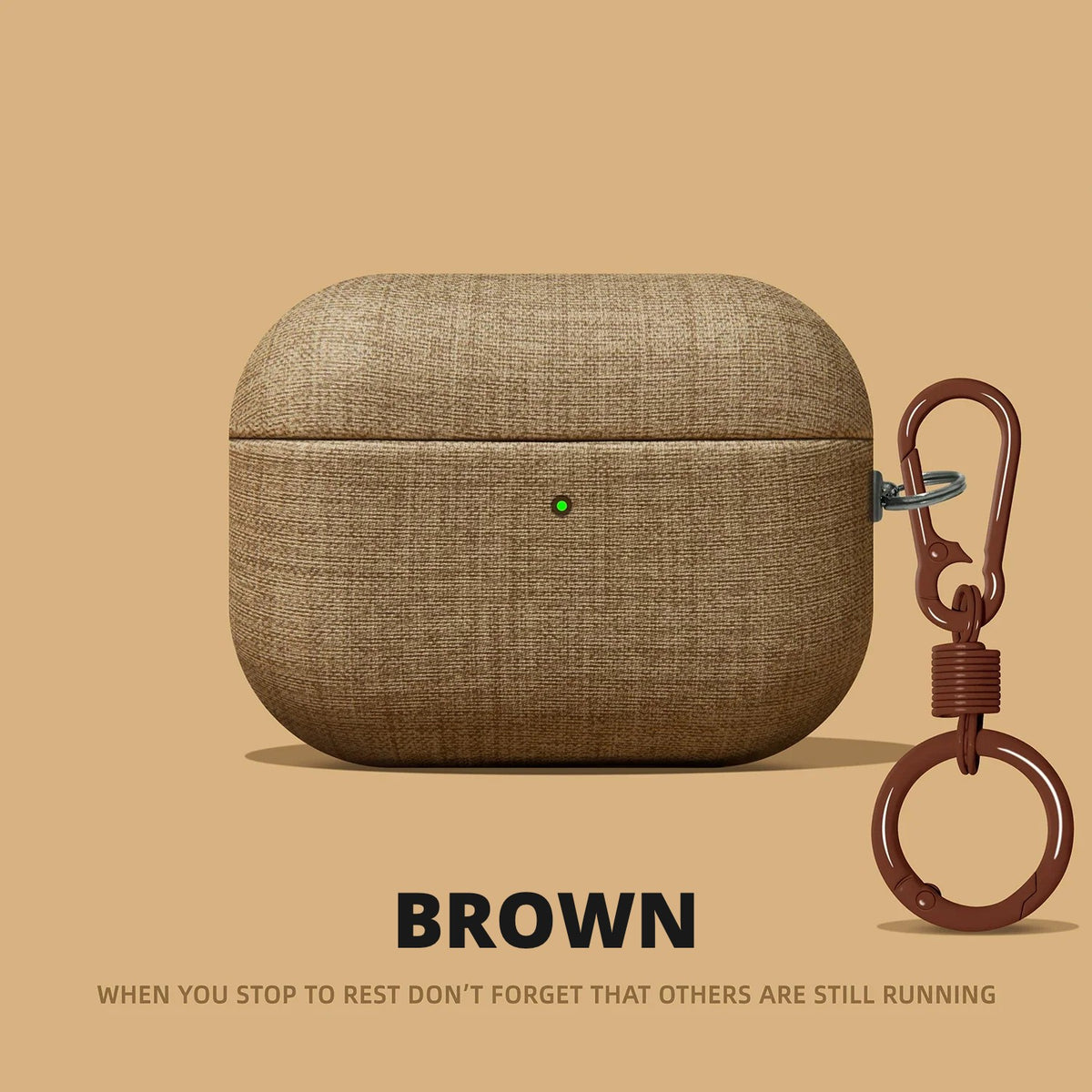 Linen AirPods Case – Brown – Ring