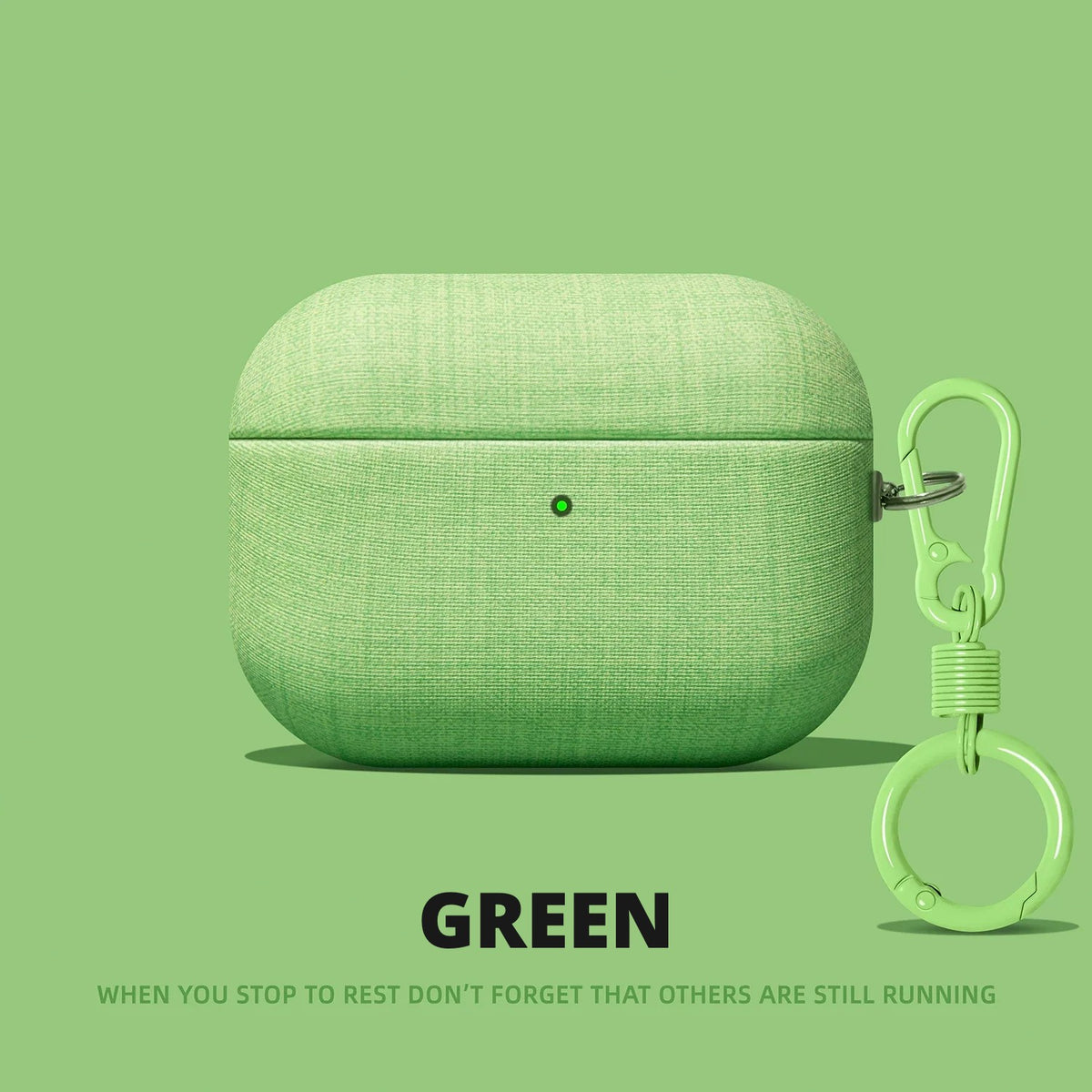 Linen AirPods Case – Green – Ring