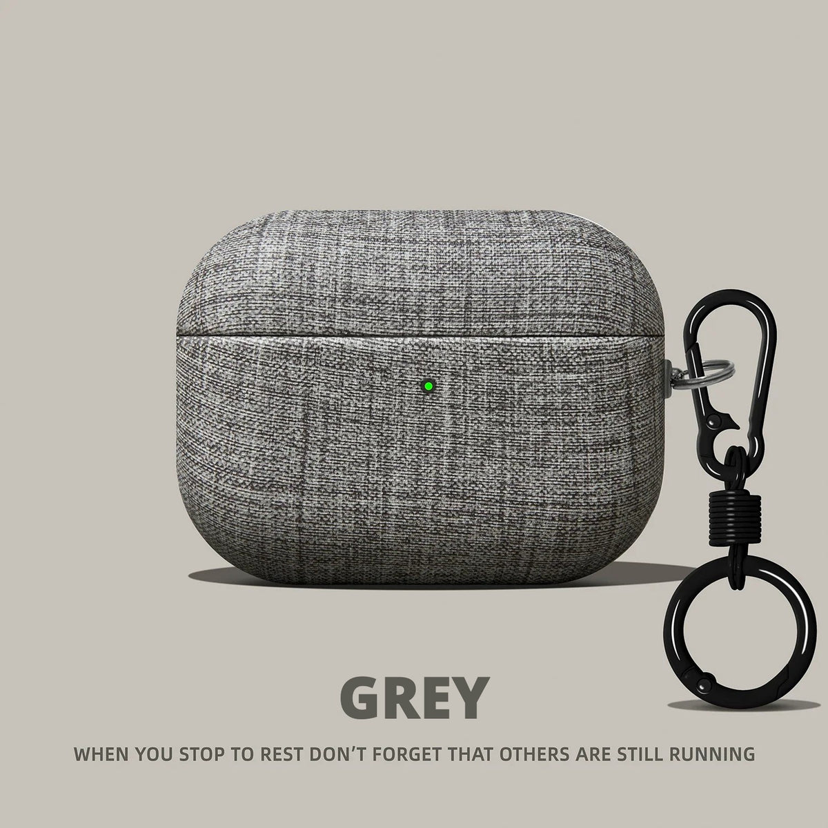 Linen AirPods Case – Grey – Ring
