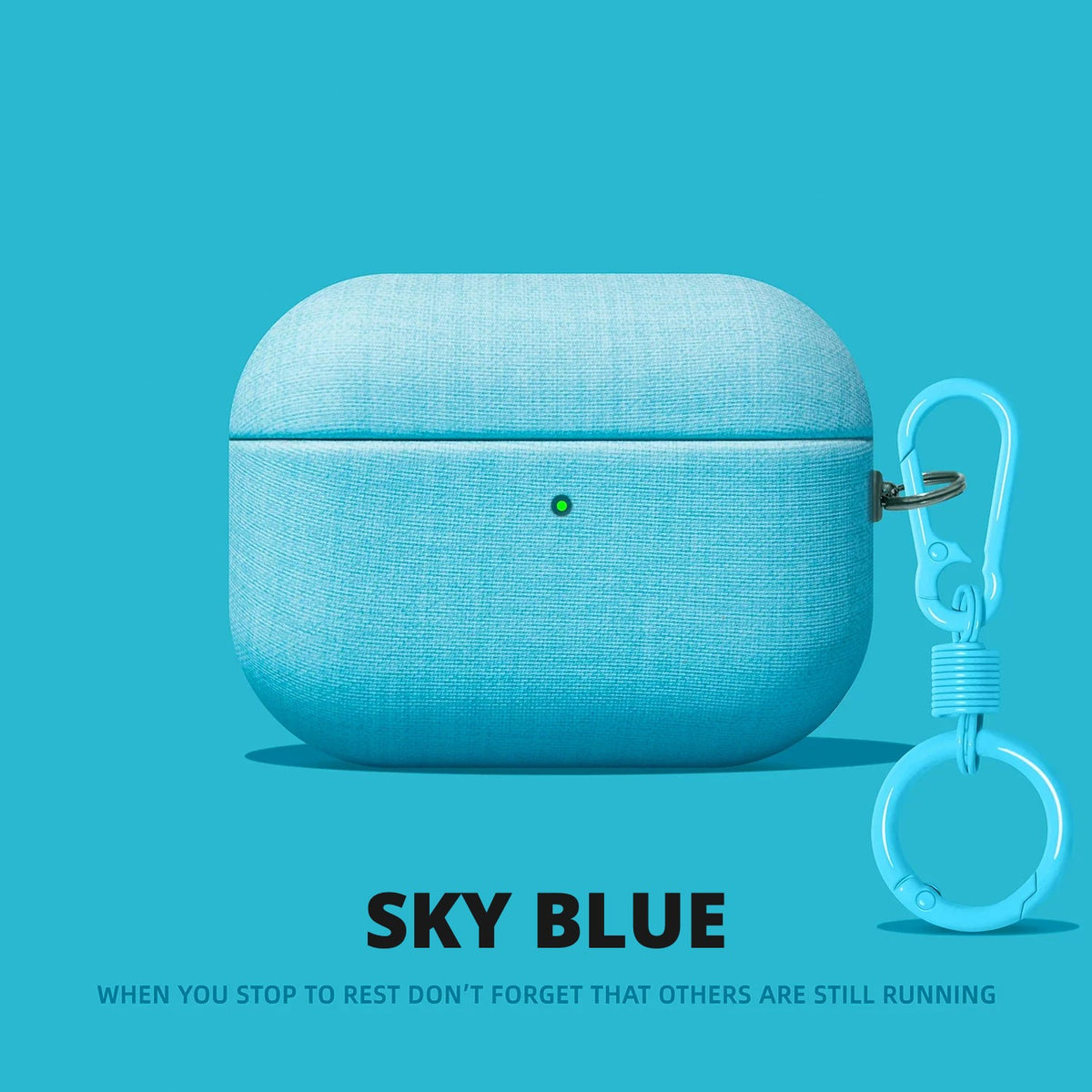 Linen AirPods Case – Sky Blue – Ring