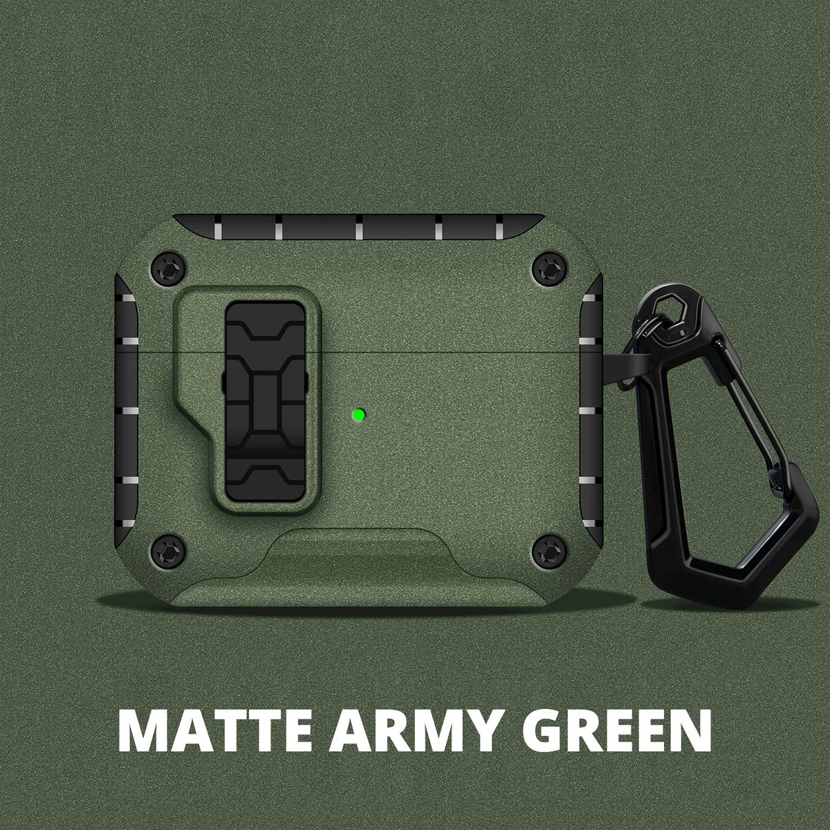 Magnetic Kickstand AirPods Case – Matte Army Green
