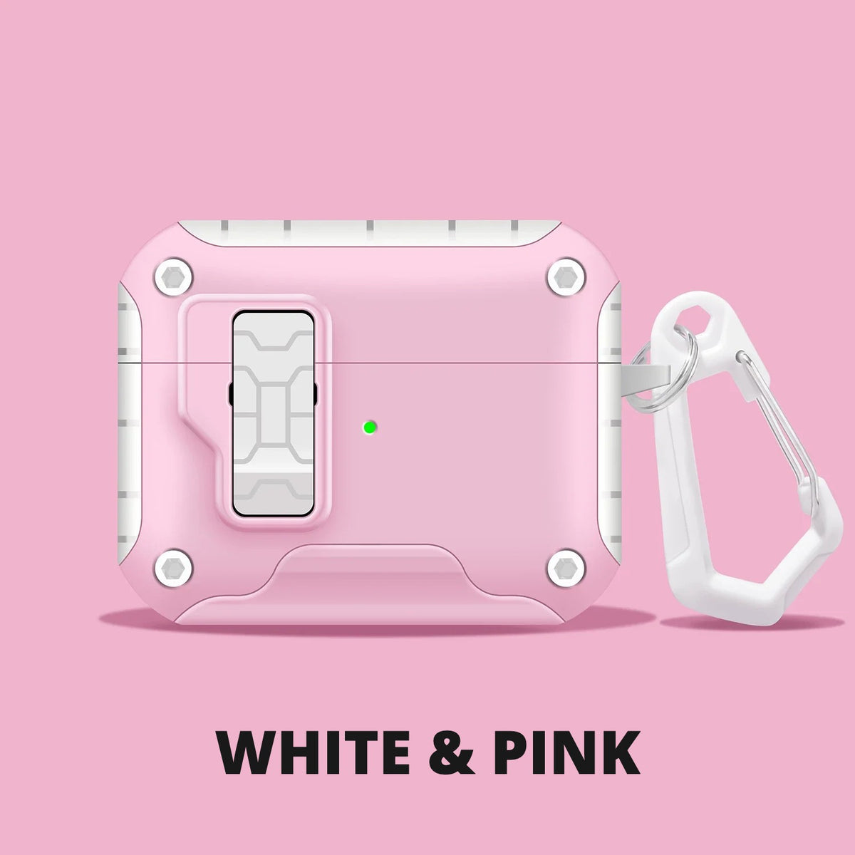 Magnetic Kickstand AirPods Case – White & Pink