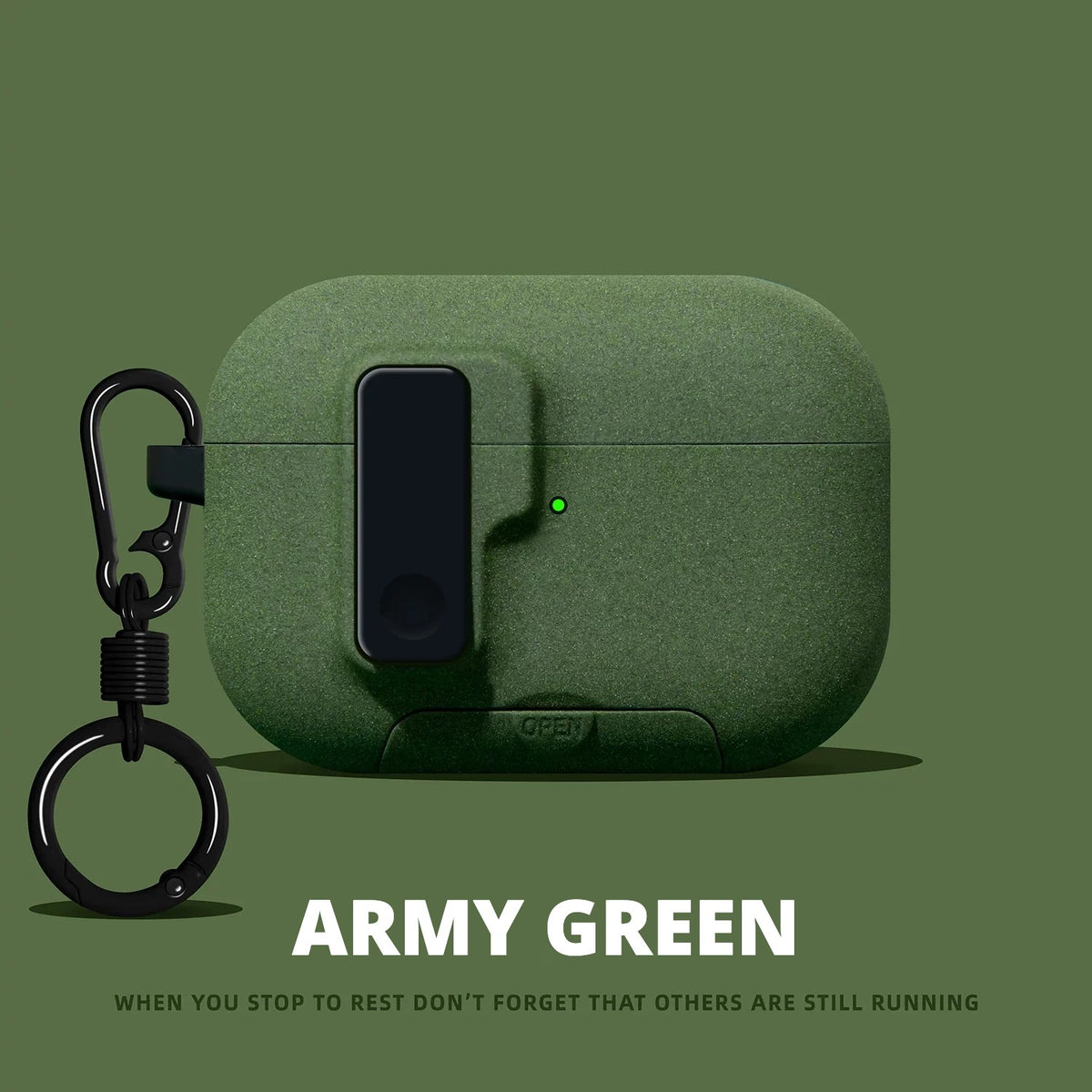 Matte Snap-Lock AirPods Case – Army Green