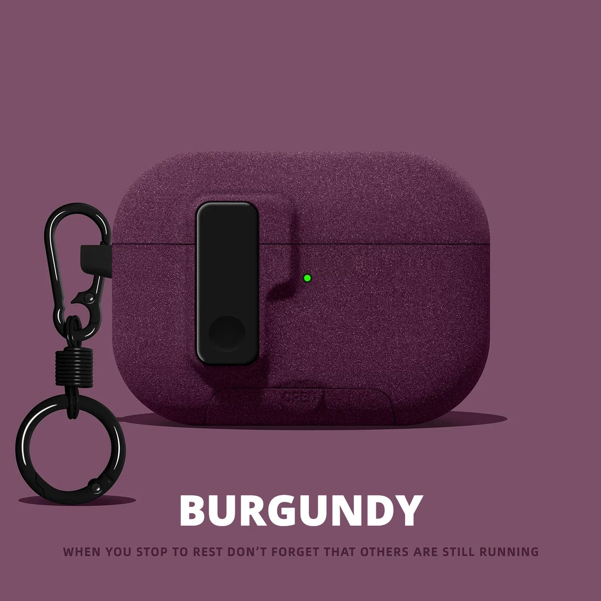 Matte Snap-Lock AirPods Case – Burgundy