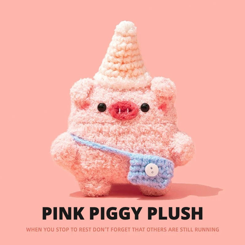 Pink Piggy Plush AirPods Case – detail view