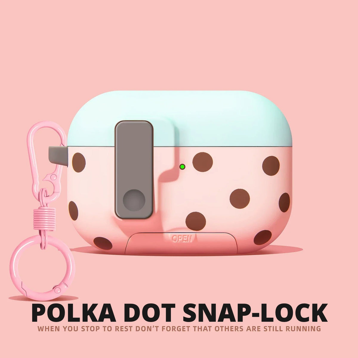Polka Dot Snap-Lock AirPods Case for AirPods Pro 3, Pro 2, Pro, 5 & 4
