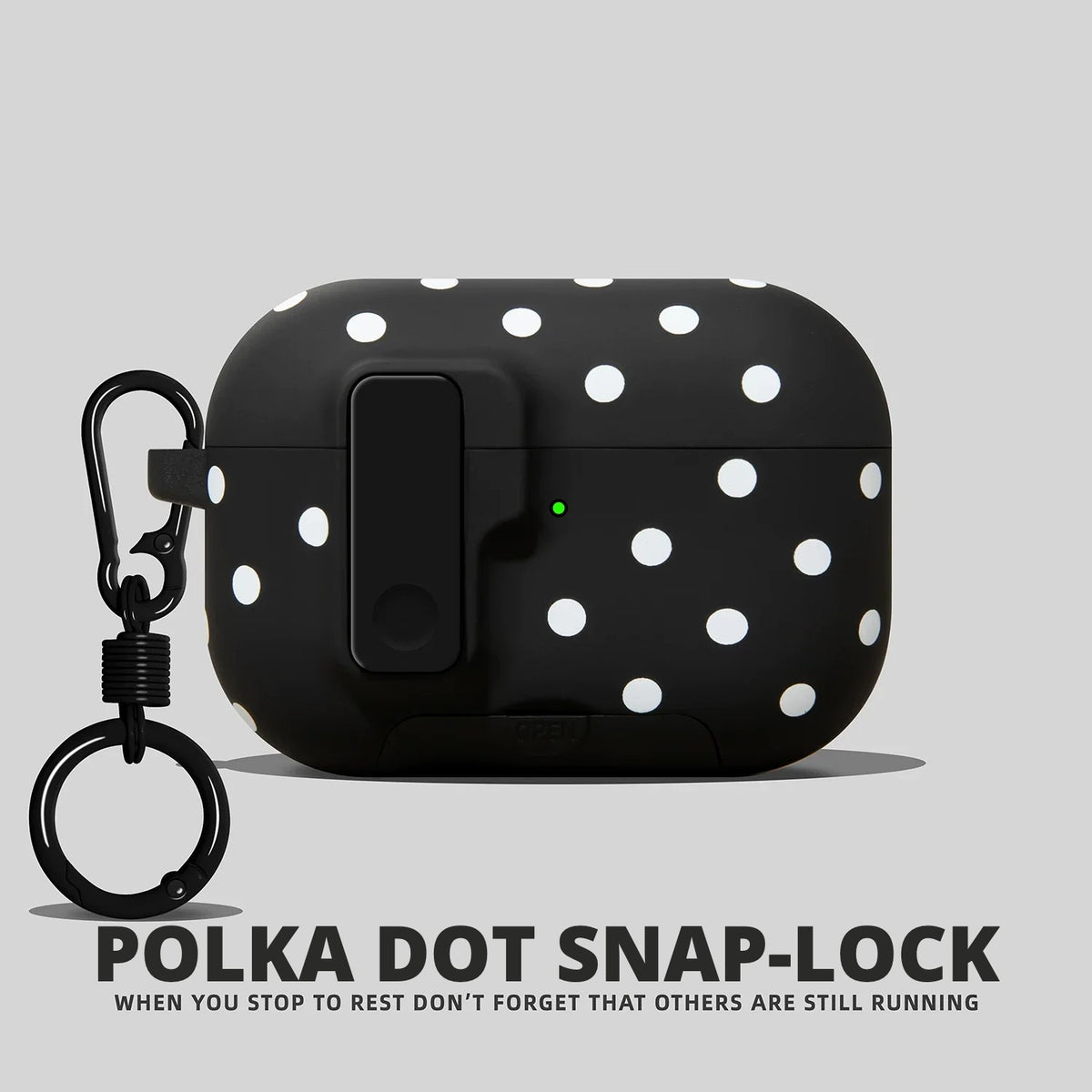 Polka Dot Snap-Lock AirPods Case – detail view