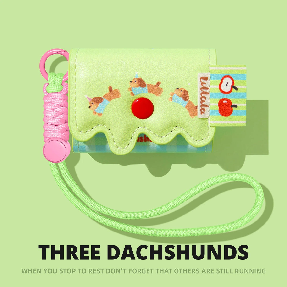 Three Dachshunds AirPods Case – Matching Lanyard