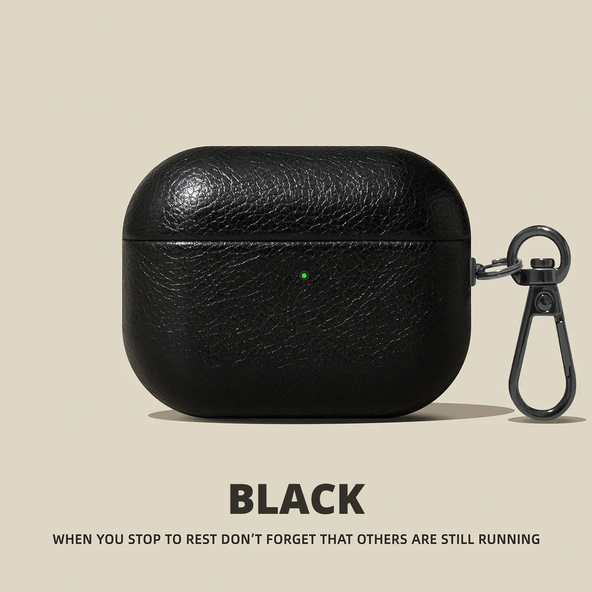 Vintage Leather-Look AirPods Case – Black