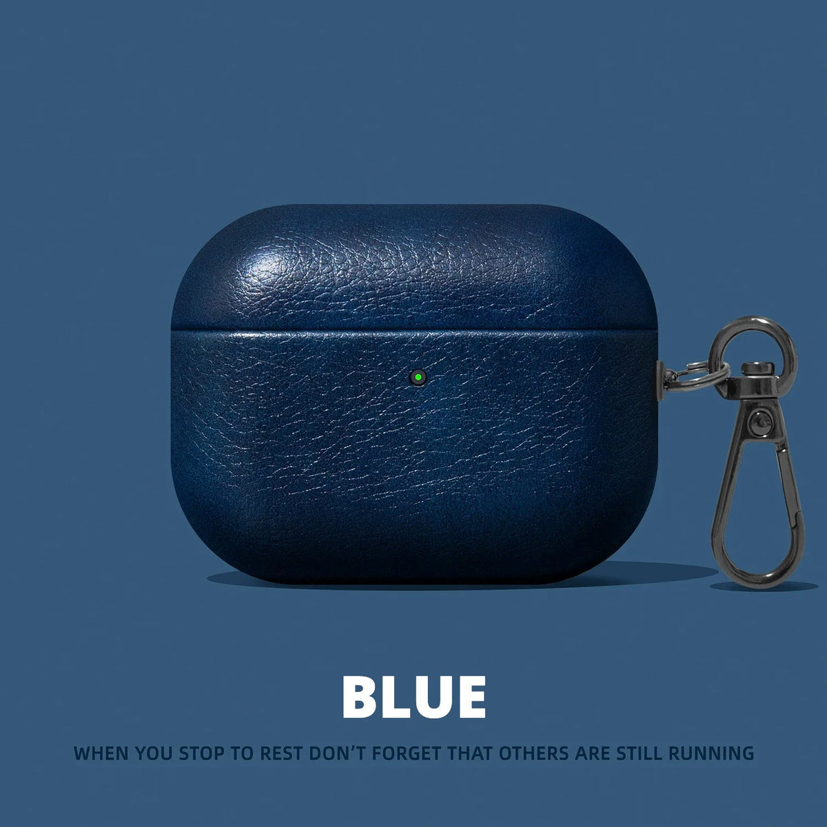 Vintage Leather-Look AirPods Case – Blue