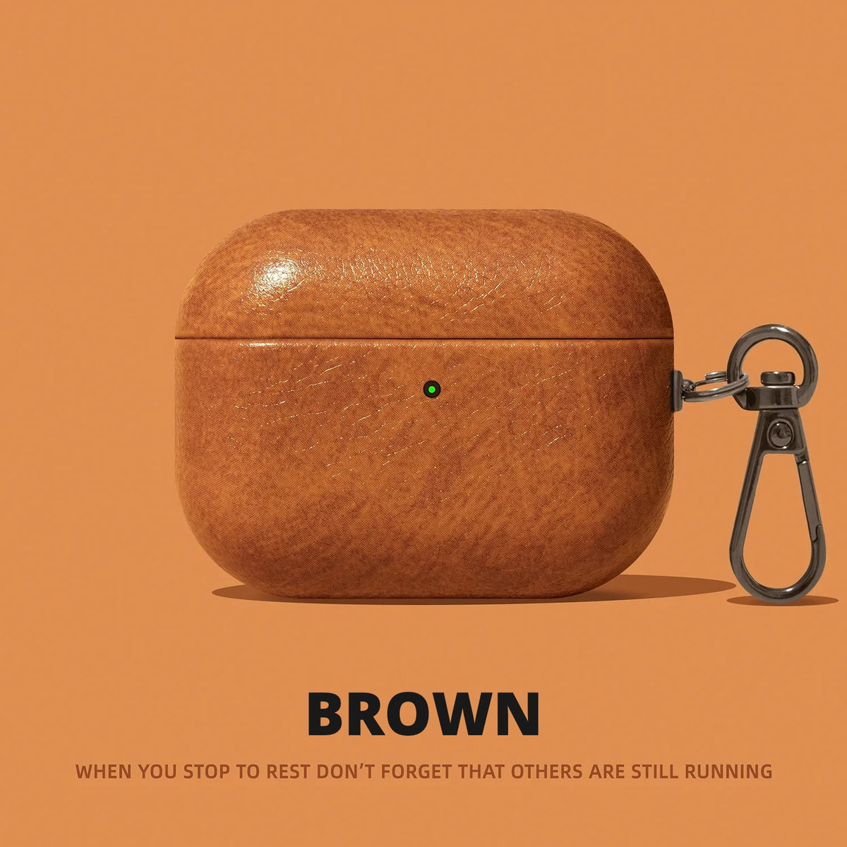 Vintage Leather-Look AirPods Case – Brown