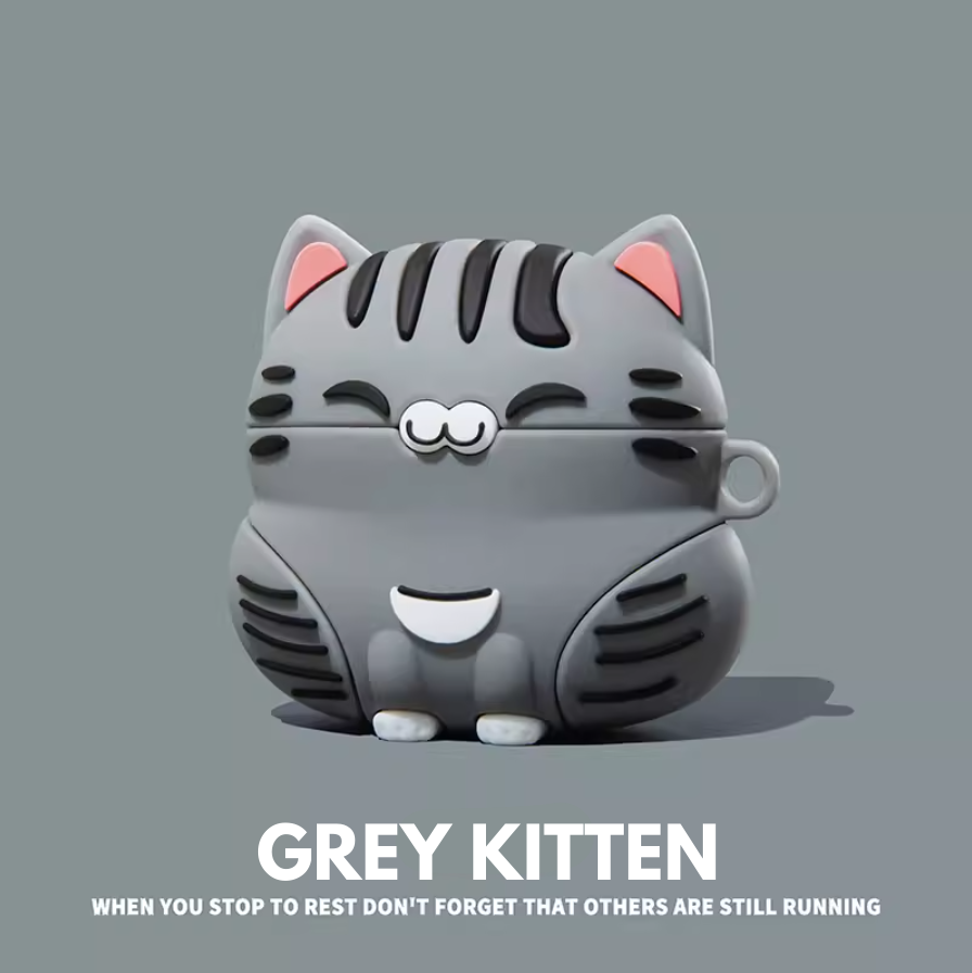 Grey Kitten Orange Kitten AirPods Case