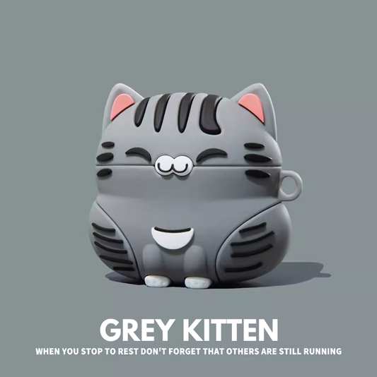 Grey Kitten Orange Kitten AirPods Case