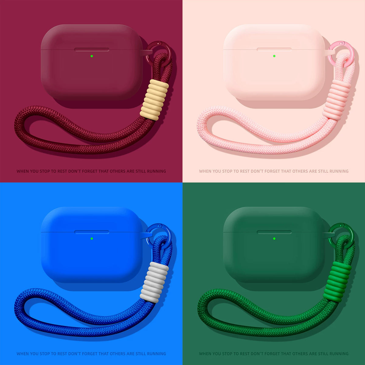 Liquid Silicone AirPods Case with Strap – detail view