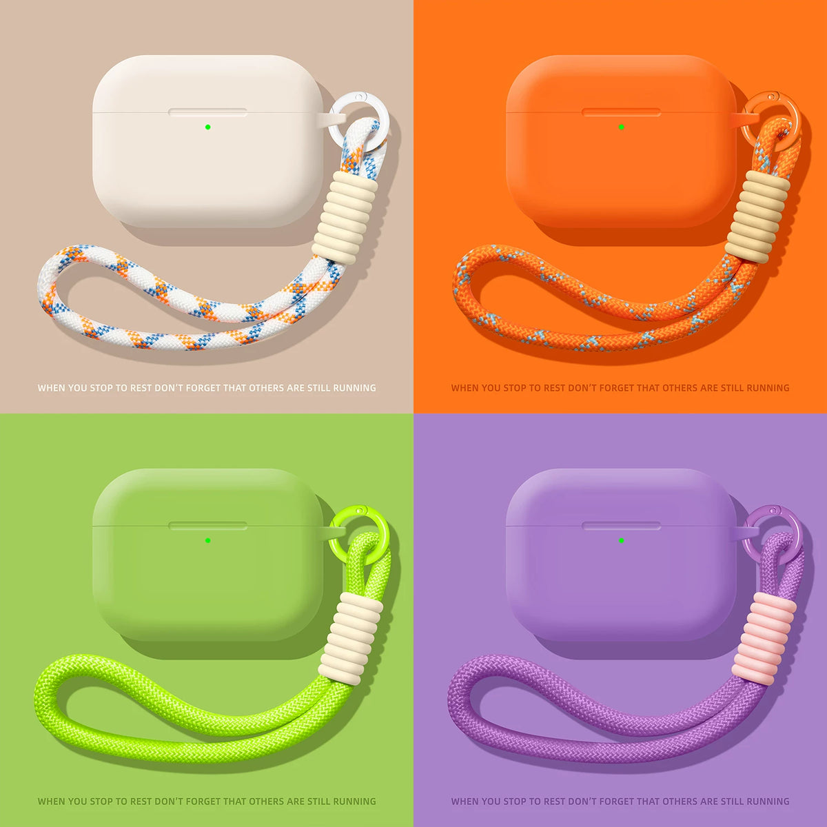 Liquid Silicone AirPods Case with Strap – detail view
