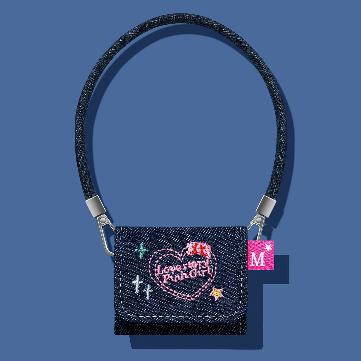 Denim Heart AirPods Case – Denim Lanyard