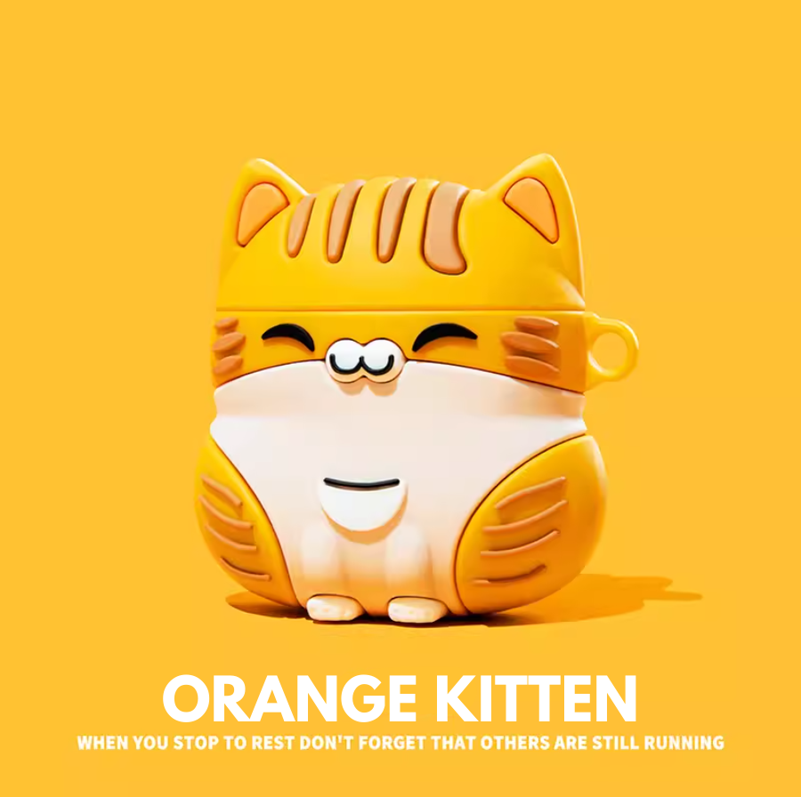 Grey Kitten Orange Kitten AirPods Case