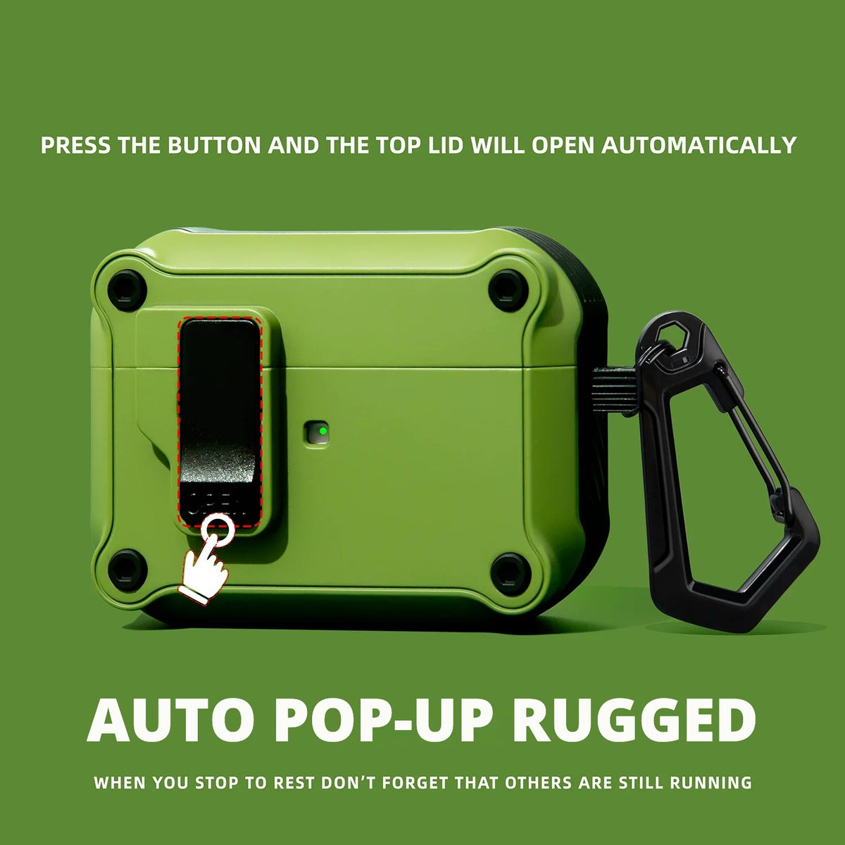 Auto Pop-Up Rugged AirPods Case for AirPods Pro 3, Pro 2, Pro, 5, 4 & more