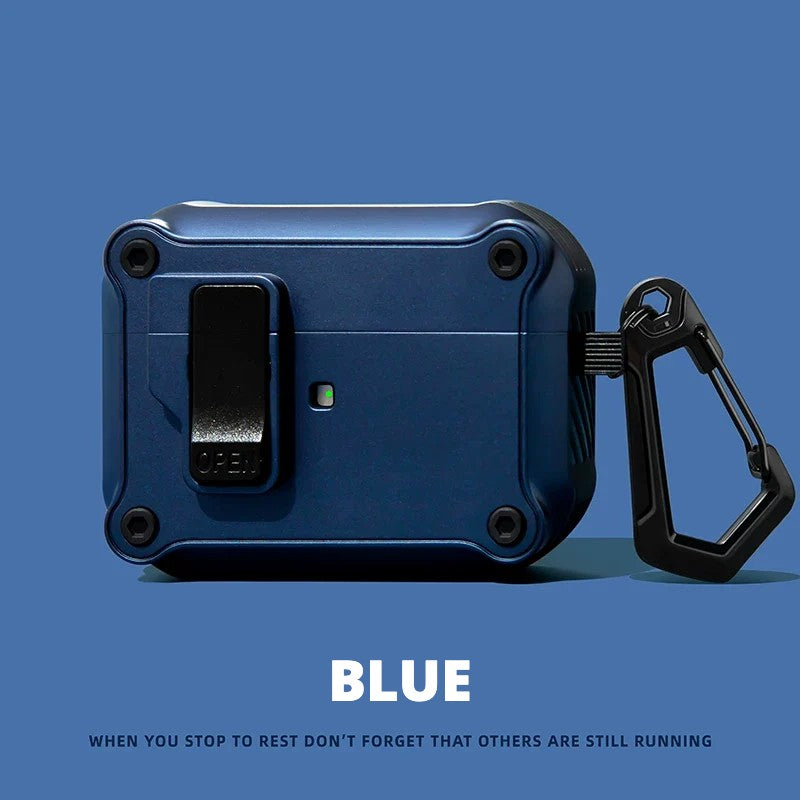 Auto Pop-Up Rugged AirPods Case – Blue