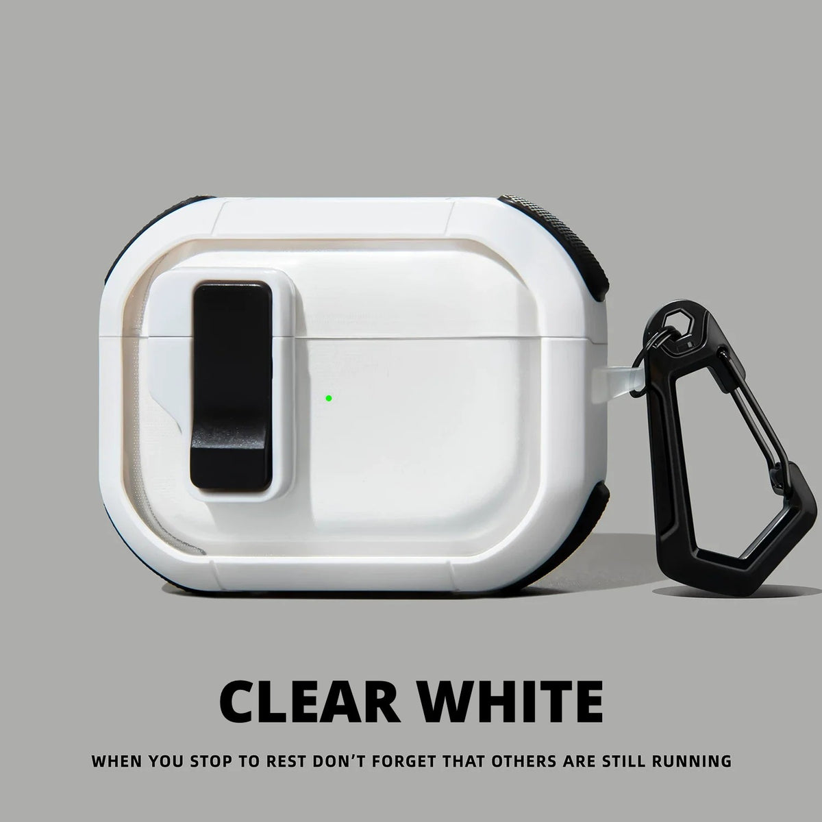 Auto Pop-Up Rugged AirPods Case – Clear White