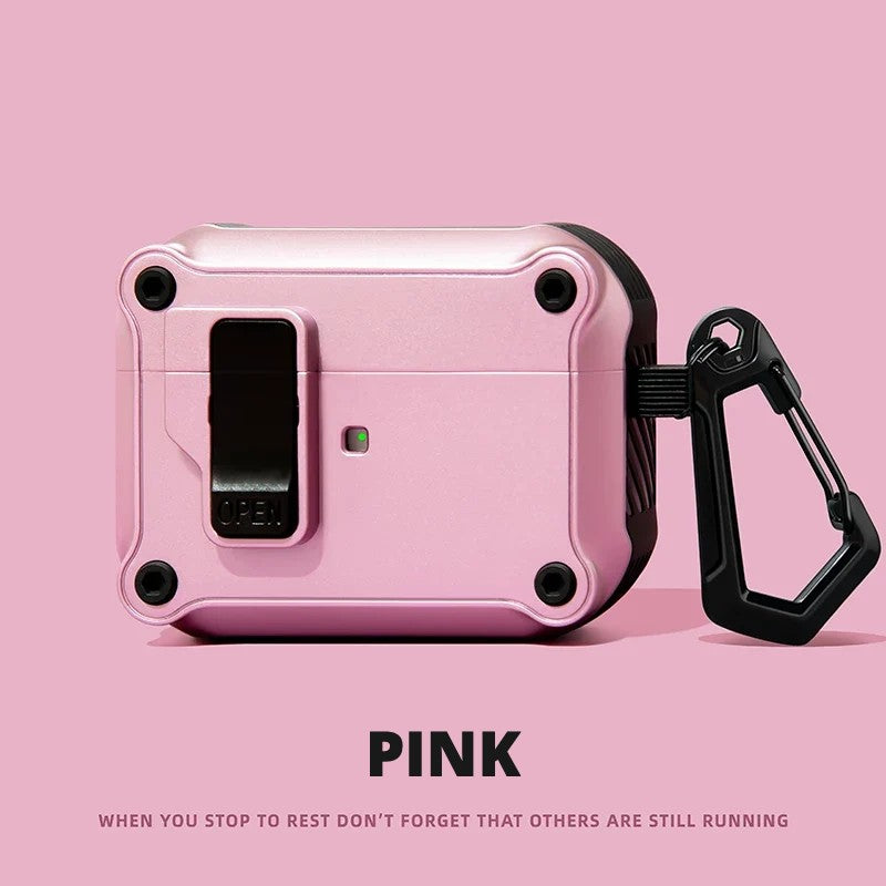 Auto Pop-Up Rugged AirPods Case – Pink
