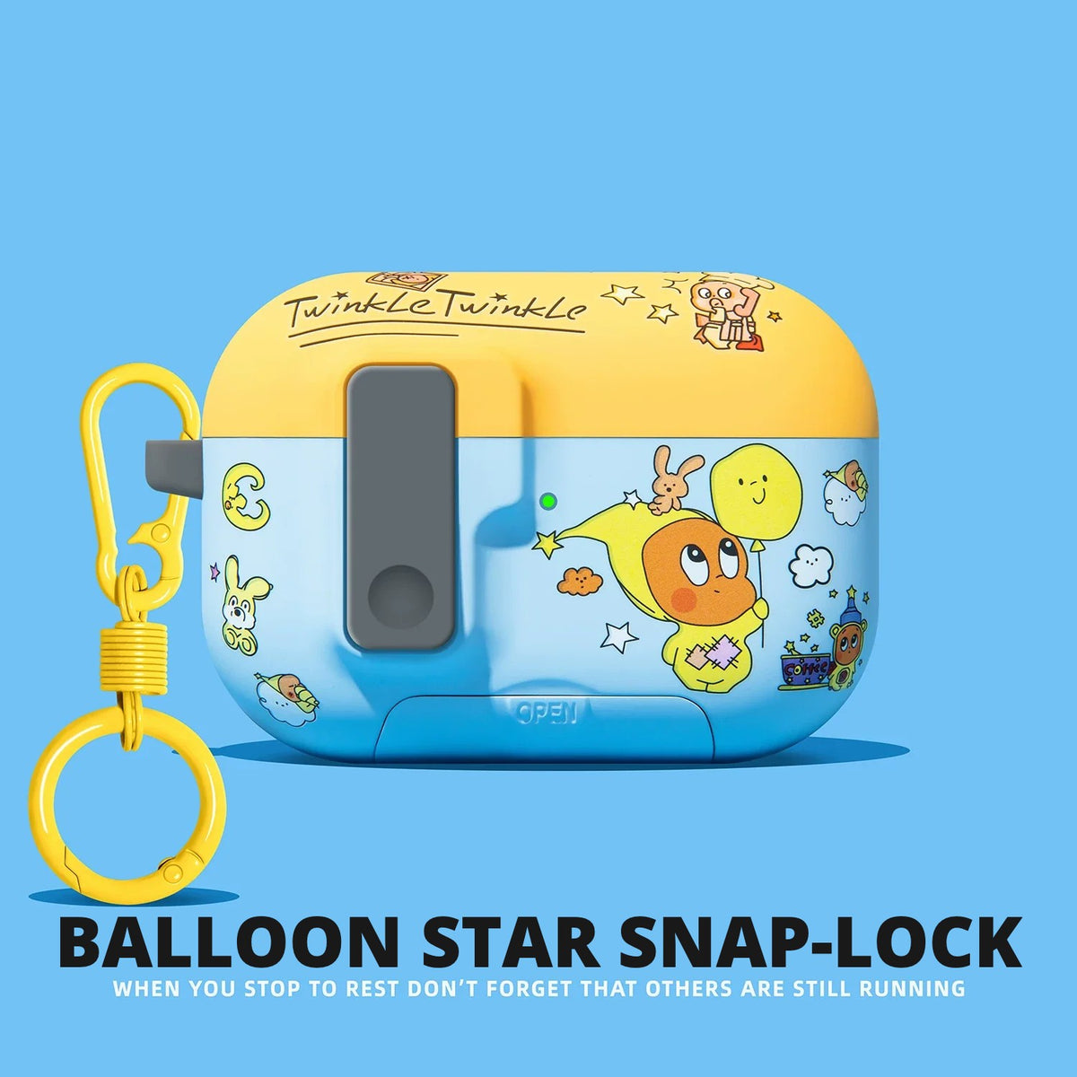 Balloon Star Snap-Lock AirPods Case for AirPods Pro 3, Pro 2, Pro, 5 & 4