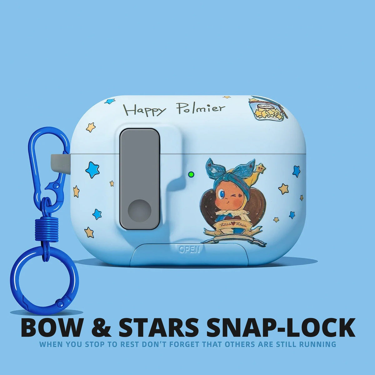 Bow & Stars Snap-Lock AirPods Case for AirPods Pro 3, Pro 2, Pro, 5 & 4