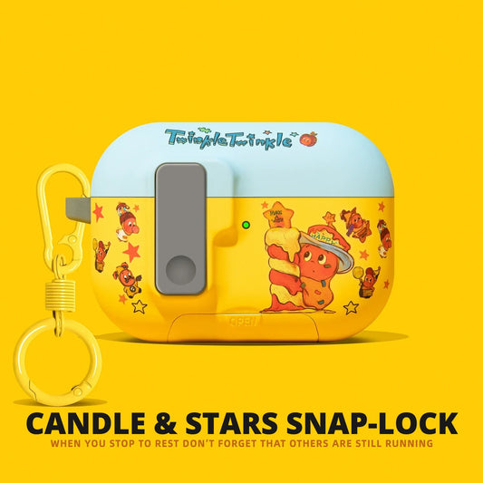 Candle & Stars Snap-Lock AirPods Case for AirPods Pro 3, Pro 2, Pro, 5 & 4