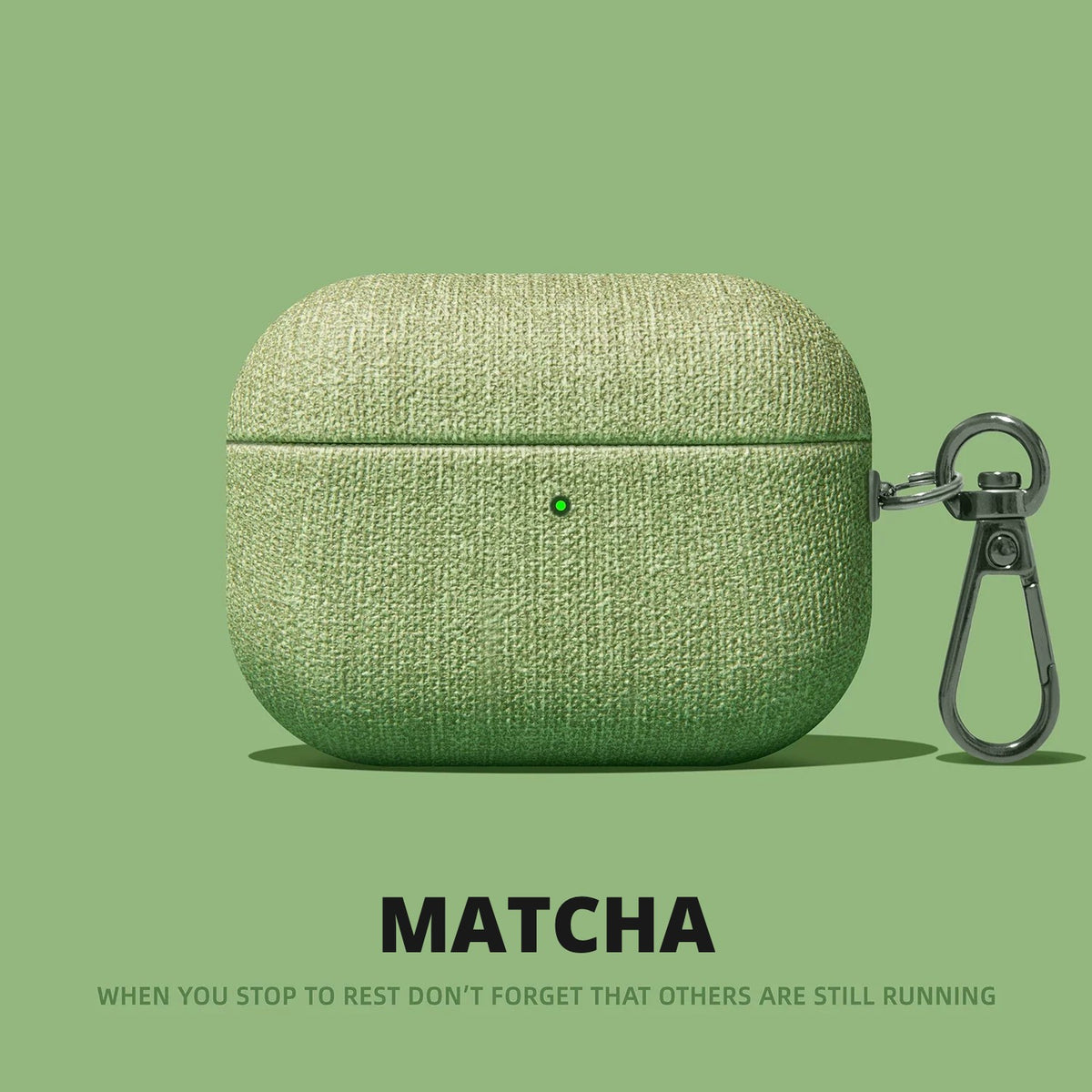 Canvas Fabric AirPods Case – Matcha