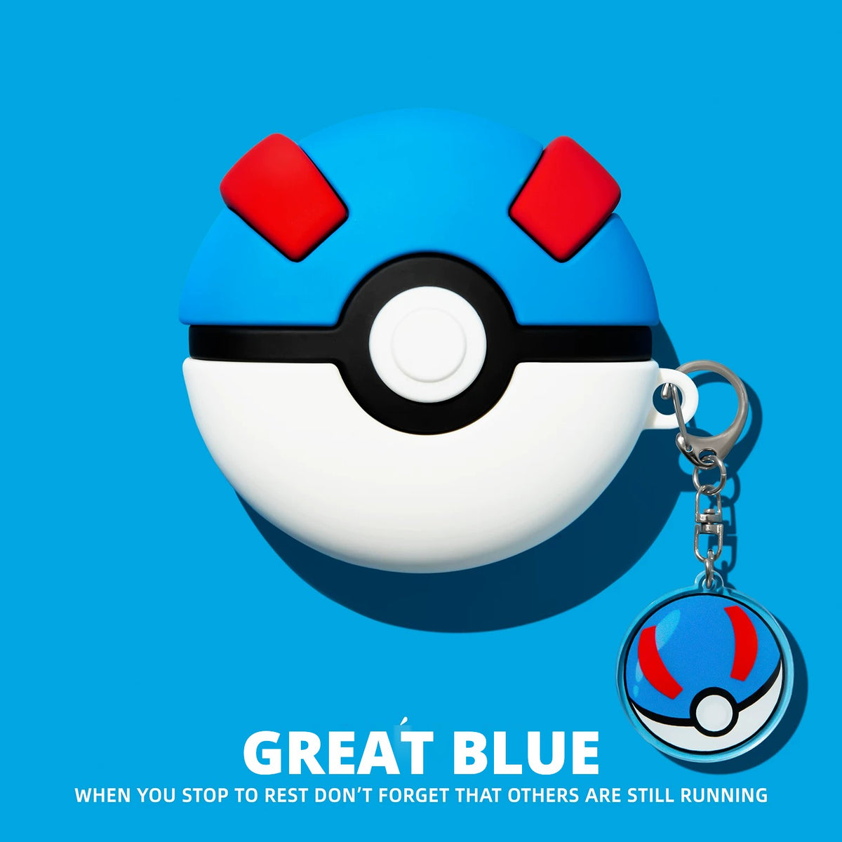 Catch Ball AirPods Case – Great Blue – Matching Charm