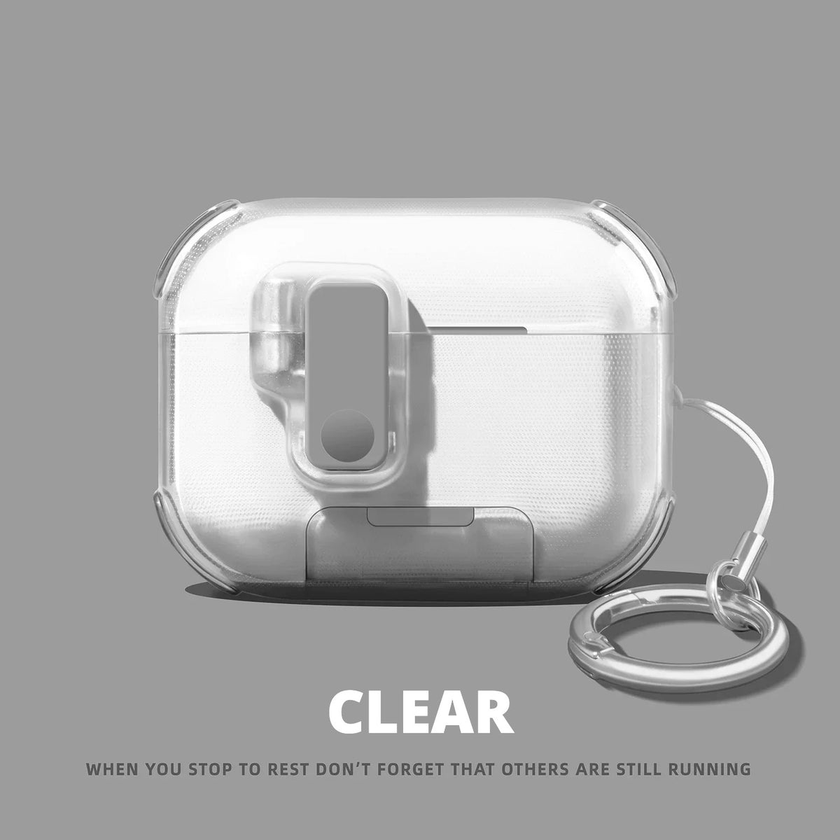 Clear Shockproof AirPods Case with Stand – Clear
