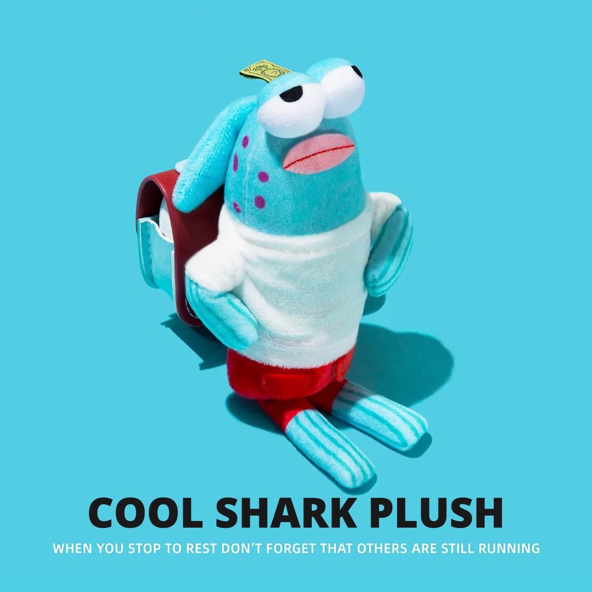 Cool Shark Plush AirPods Case – detail view