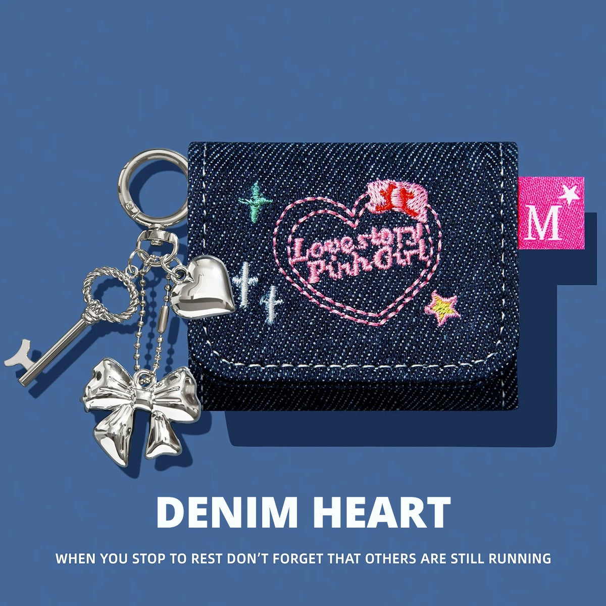 Denim Heart AirPods Case for AirPods Pro 3, Pro 2, Pro, 5, 4 & more