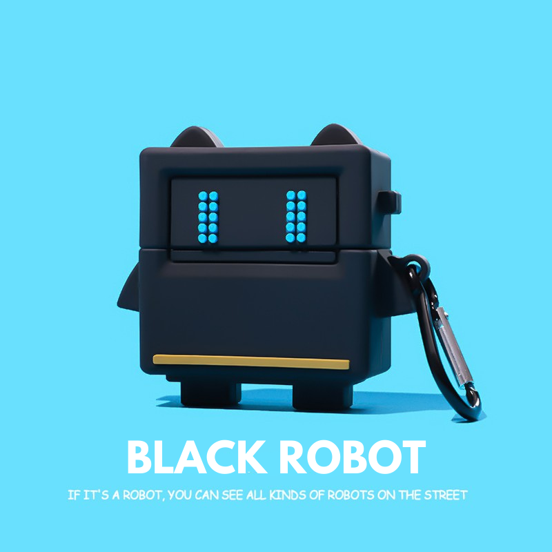 Black Robot AirPods Case