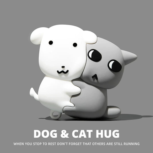 Dog & Cat Hug AirPods Case for AirPods Pro 3, Pro 2, Pro, 5, 4 & more