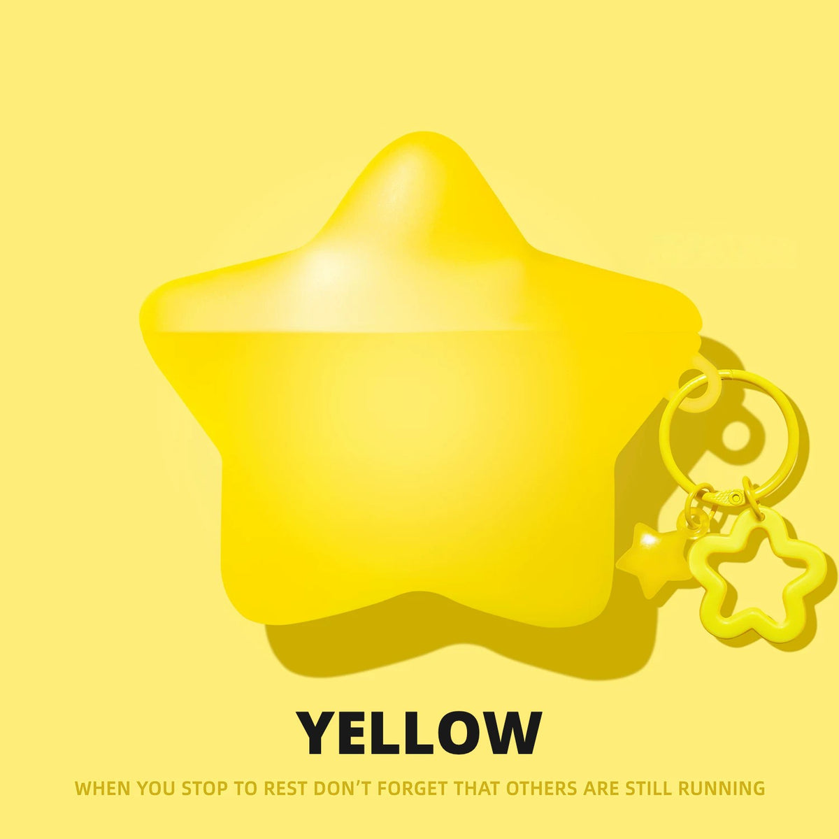 Glow Star-Shaped AirPods Case – Yellow – Matching Charm