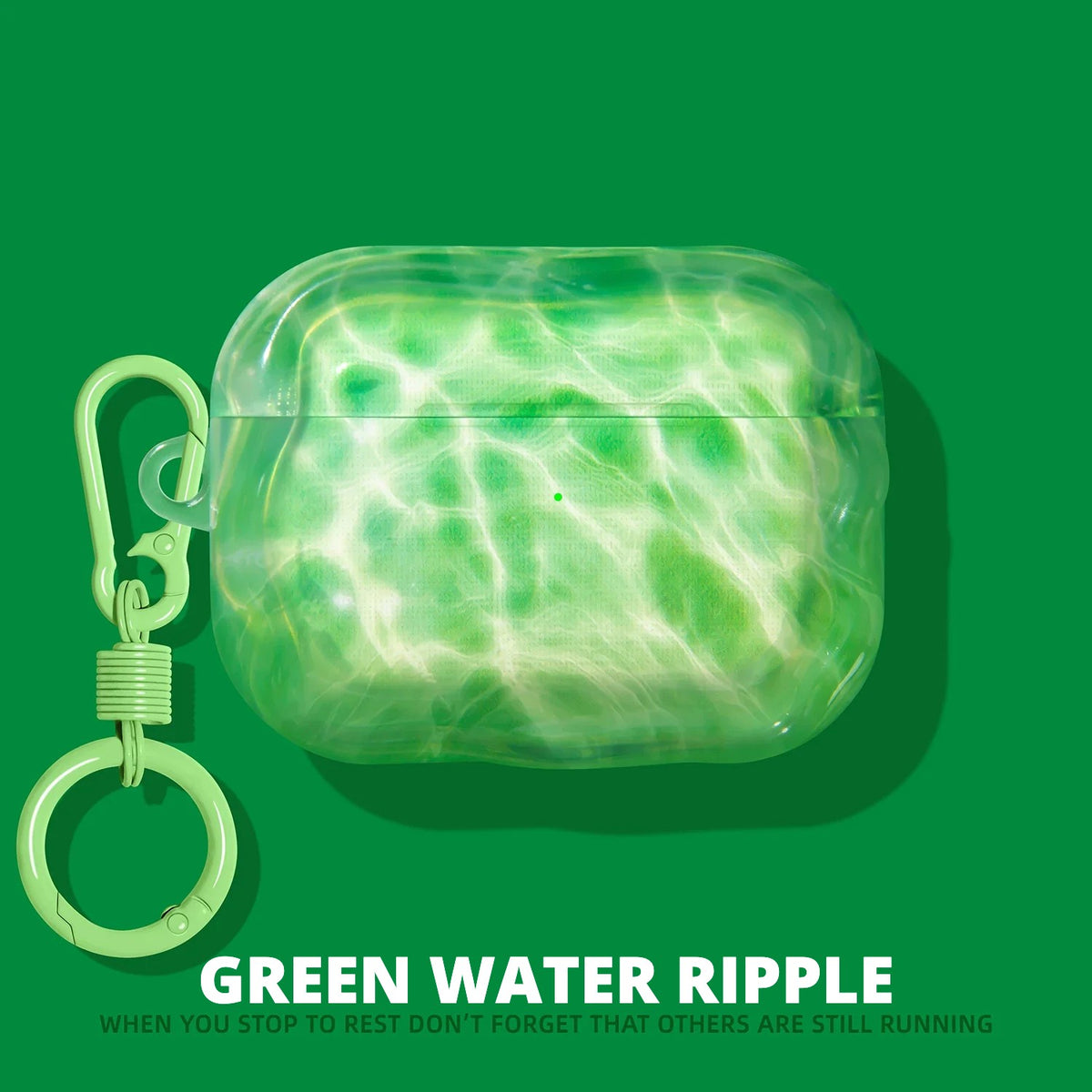 Green Water Ripple AirPods Case – detail view